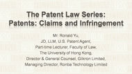 CPD Course: CPD Course: The Patent Law Series: Patents: Claims and Infringement